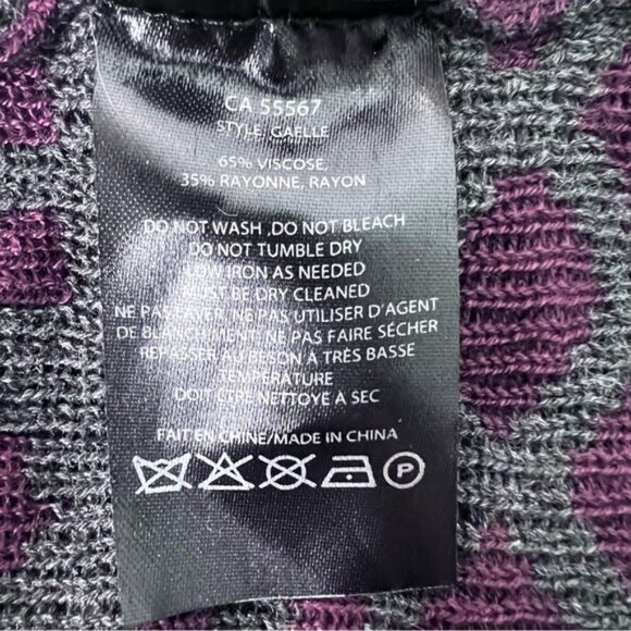 Melissa Nepton Burgundy Grey Cardigan Sweater Open Front Drape - Picture 11 of 12